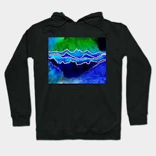 Abstract Mountain Aurora Batik Art - Colorful Tee and Tapestry for Serenity Seekers Hoodie